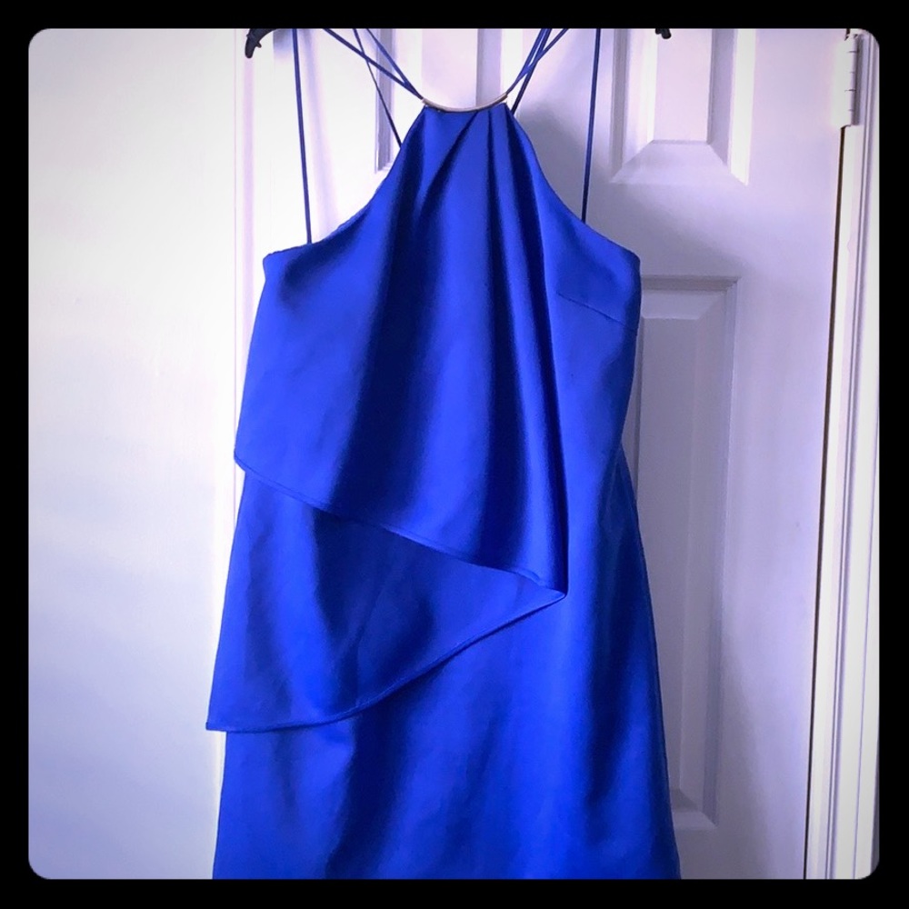 Halston Heritage electric blue cocktail dress 12